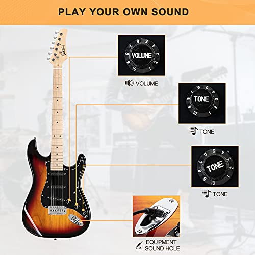 GLARRY Full Size Electric Guitar with 20W Amp and Accessories Pack (Blue) C3431