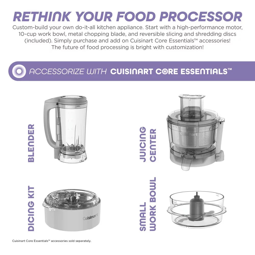 Cuisinart FP-110 Core Custom 10-Cup Food Processor White with 1 YR CPS Protection I284487