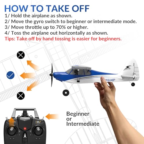 RC Plane Sport Cub 500 S2 RTF 4CH Remote Control Airplane with Gyro Stabilization X982775