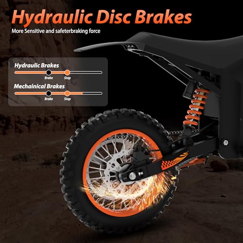Soleil01 Electric Dirt Bike for Teens Adults, 14" Fat Tire 2000W 48V 21AH H353
