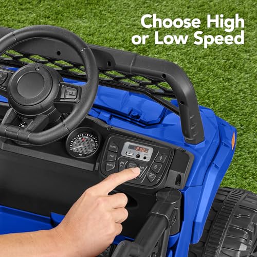 Kids 12V Electric Ride On UTV Car with Trailer, Parent Control, LED Lights, Bluetooth - Black C2735
