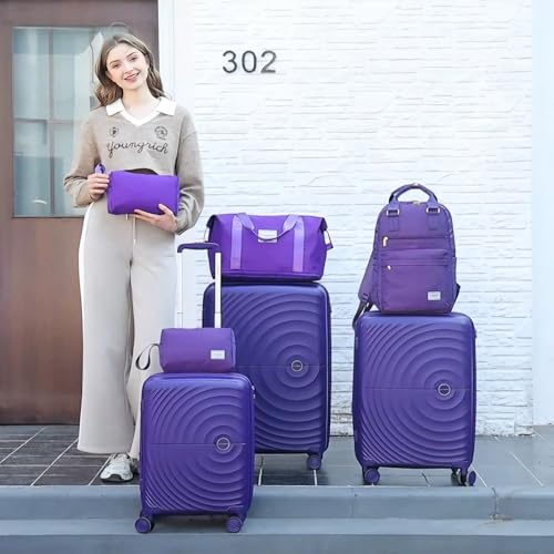 LARVENDER Luggage Sets 3 Piece, 20in Carry On PP Hardshell Suitcase with Spinner Wheels Q3160