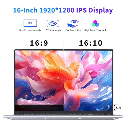 16 Inch Gaming Laptop, 16GB RAM 512GB SSD, N95 Processor, Windows 11 Pro S92427