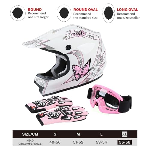 SLMOTO Dot Youth Kids Motocross Helmet Red Spider Design with Goggles and Gloves F254987