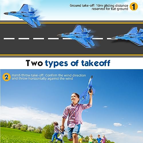 RC Plane Remote Control Airplane Toy 2.4GHz with Lights for Adults Kids I576