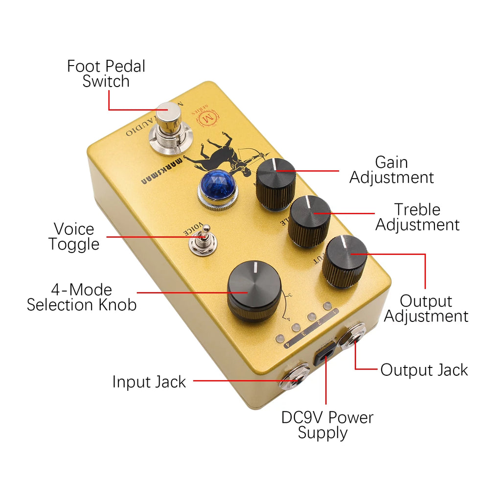 MOSKYAudio Overdrive Preamp Booster Pedal for Electric Guitar W52669