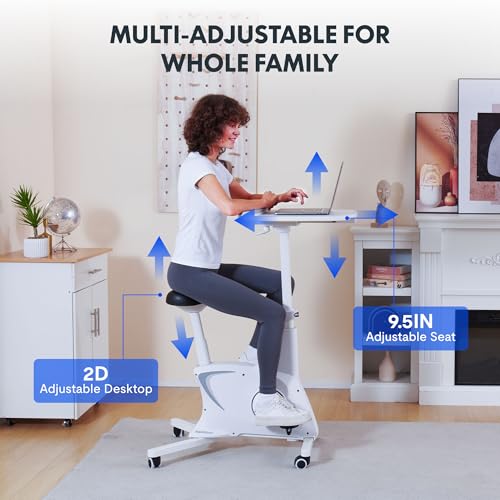 FLEXISPOT V9 3-in-1 Exercise Bike, Under Desk Bike, Indoor Cycling, 350LBS Capacity, White X192