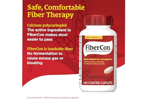 FiberCon Fiber Therapy for Regularity, 140 Caplets (Pack of 3) J4237