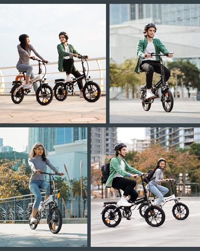 isinwheel U1 Folding Electric Bike, 500W Motor, 20 mph, Black O499