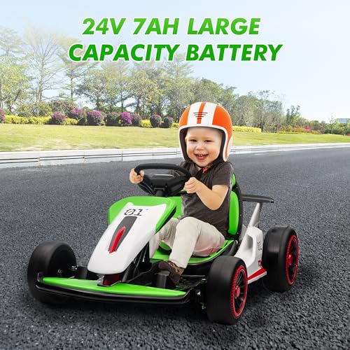 24V Electric Go Kart Drifting Ride On Car for Kids 6-12 Years Old T574114