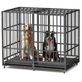 48 Inch Heavy Duty Dog Crate with Wheels and Double Door A25580