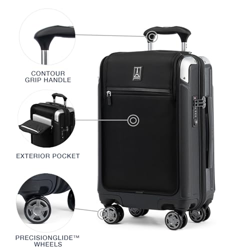 Travelpro Platinum Elite Hardside Expandable Carry-On Luggage, 8 Wheel Spinner, TSA Lock, 20-Inch X826544