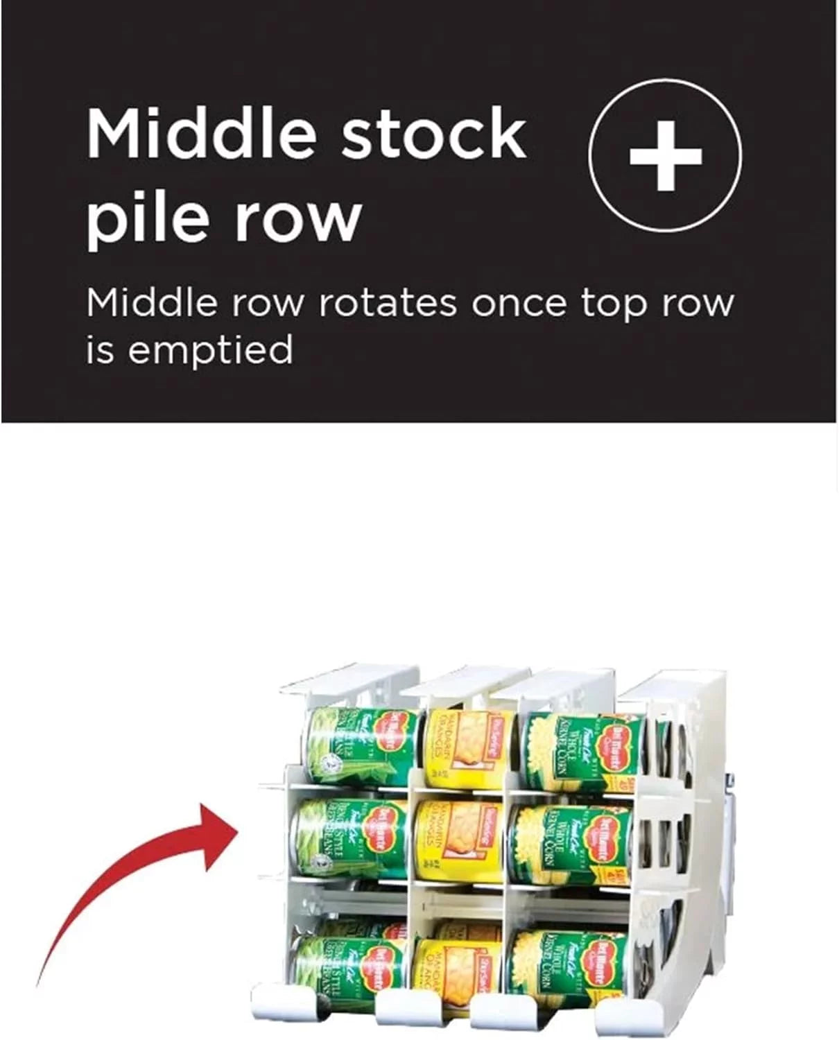 FIFO Can Tracker Stores 54 Cans Rotating Organizer for Pantry Cabinet V85194