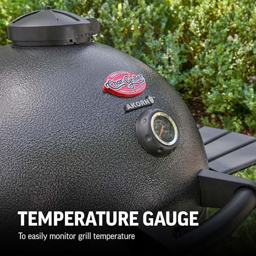 Char-Griller AKORN Kamado Charcoal Grill and Smoker with Cast Iron Grates, Graphite W412362