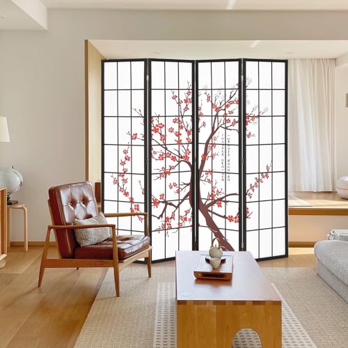 Giantex 4 Panel 6FT Room Divider, Folding Privacy Screen, White Y9239