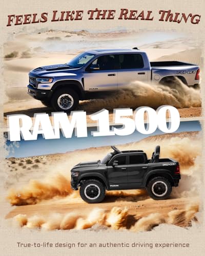 12V Licensed Ram 1500 Ride on Truck for Kids with Parent Remote Control, Black I703183