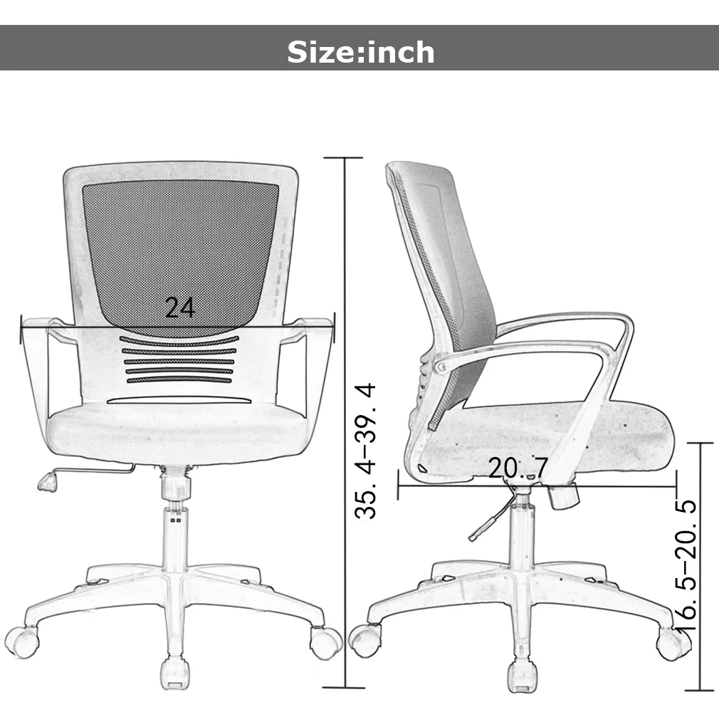Ergonomic Mesh Office Chair with Adjustable Armrest, Blue M25761