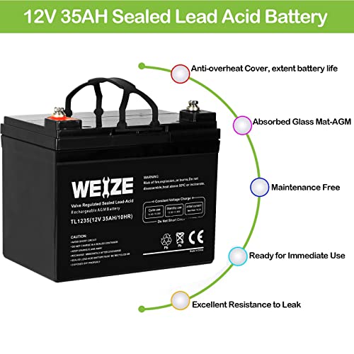 Weize Deep Cycle AGM 12V 100Ah Battery for RV, Solar, Marine C30451