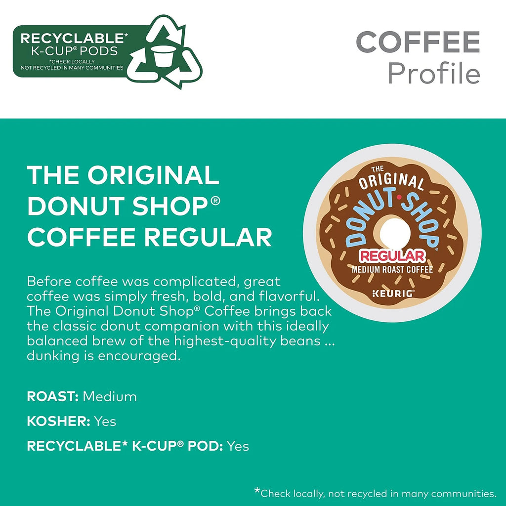 The Original Donut Shop Regular K-Cup Pods, Medium Roast Coffee, 48 Count F4187