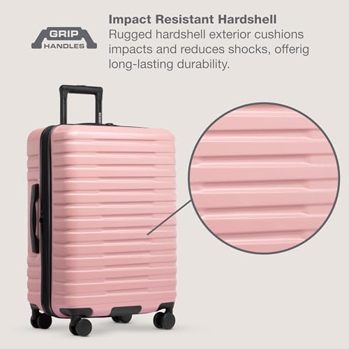 U.S. Traveler Boren Polycarbonate Hardside Carry-on Suitcase with 8 Spinner Wheels, Teal, 22-Inch S2578
