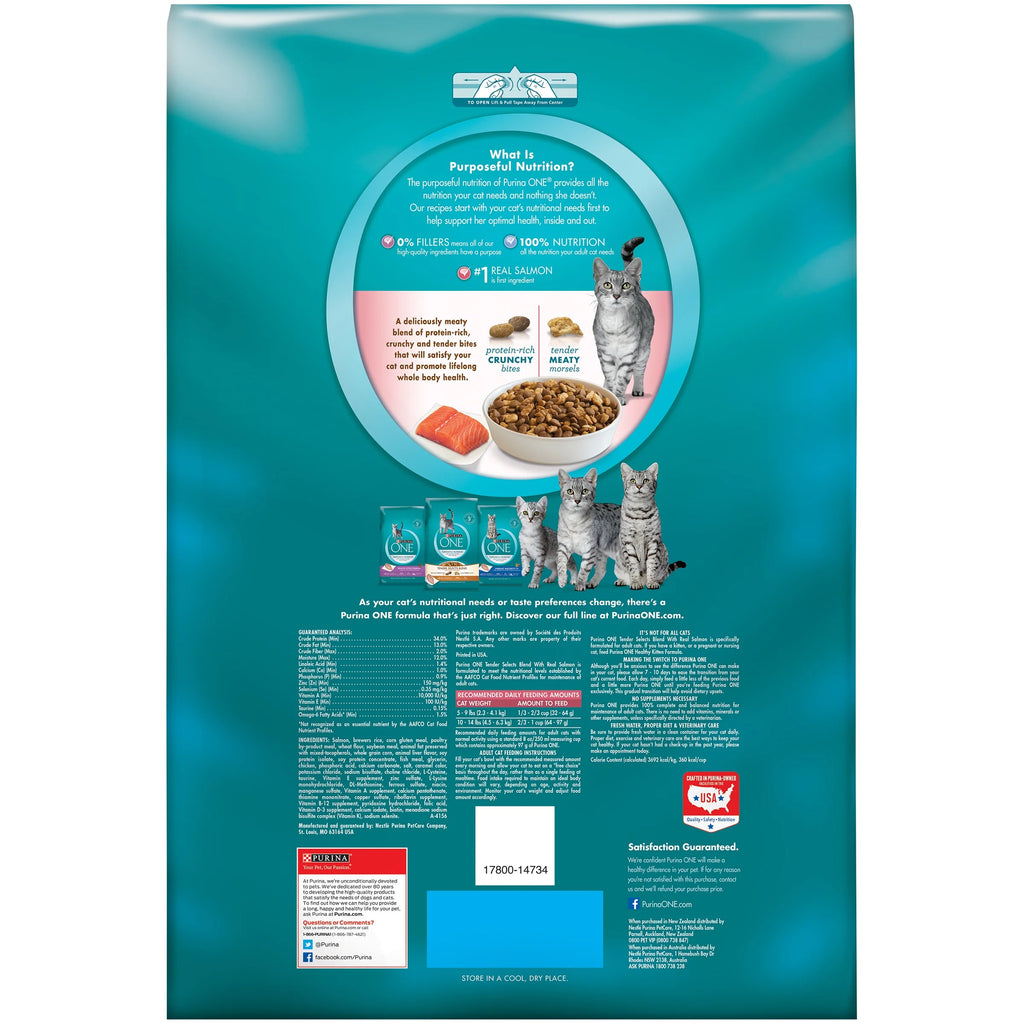 Purina ONE Tender Selects Blend with Real Salmon Cat Food, 22 lb. Bag H959