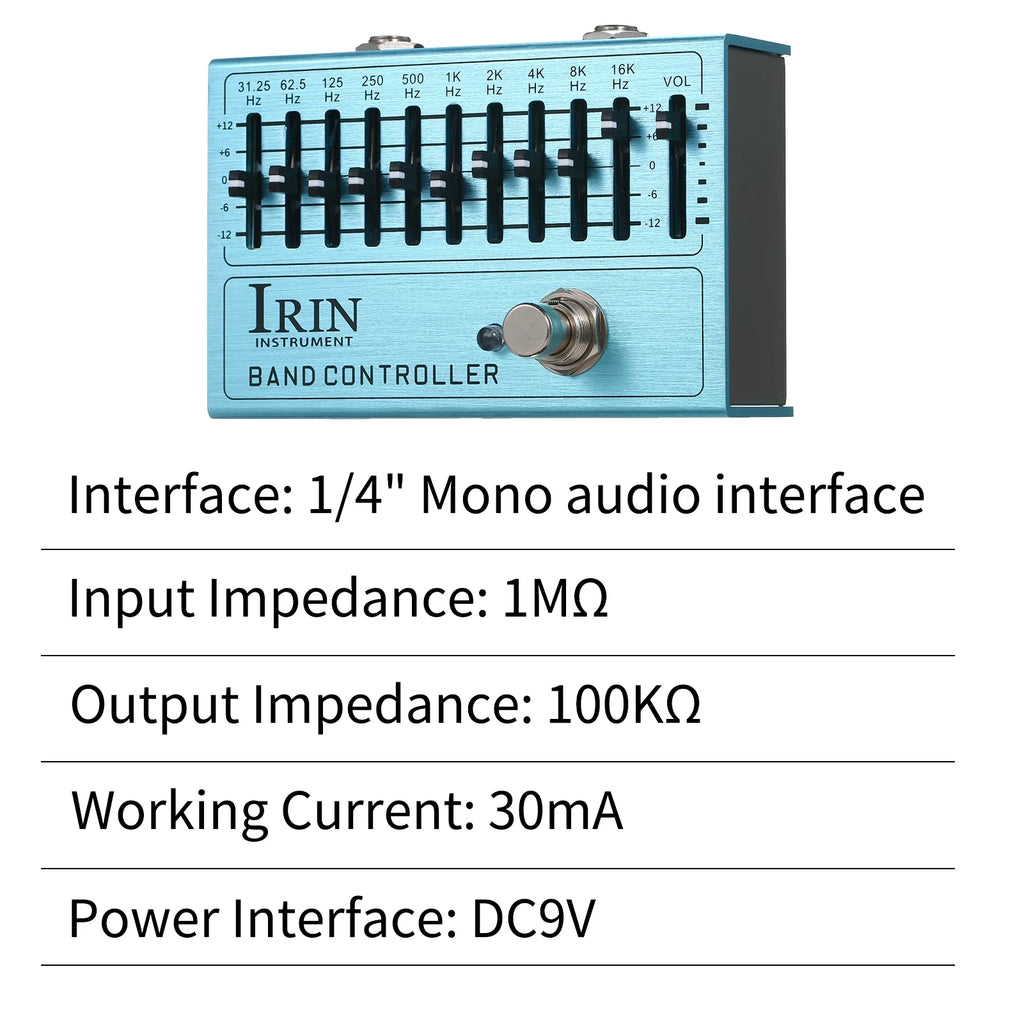 IRIN 10 Band EQ Guitar Effect Pedal with True Bypass Z25417
