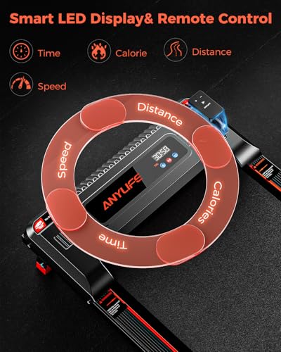 Anylife Walking Pad Treadmill, 2.5HP Portable Under Desk Treadmill with LED Display T5091