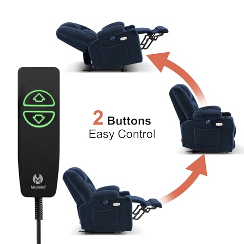 MCombo Zero Gravity Power Recliner Chair with Heat and Vibration Massage, USB & Type C Ports, Cup Holders, Fabric 8015 (Brown) Z599462