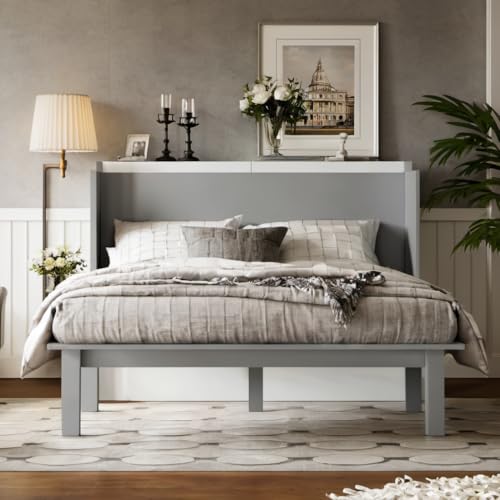 Queen Murphy Bed with Desk and Removable Shelves, USB Port, White H566492