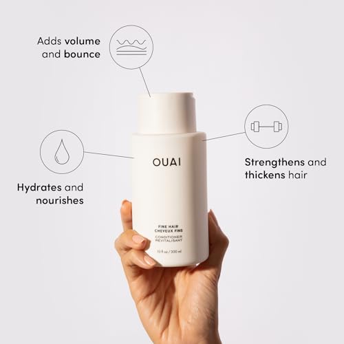 OUAI Fine Shampoo and Conditioner Set - Sulfate Free for Fine Hair, 10 Fl Oz T257