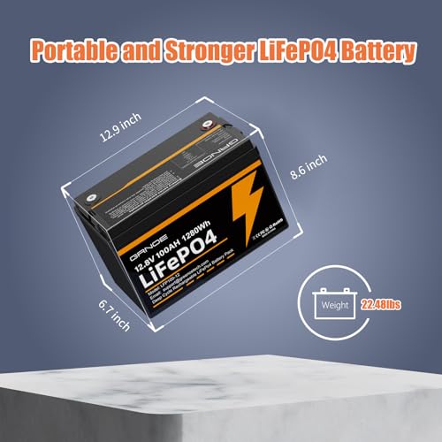 12V 100Ah LiFePO4 Battery Group 31 with Built-in 100A BMS G9732
