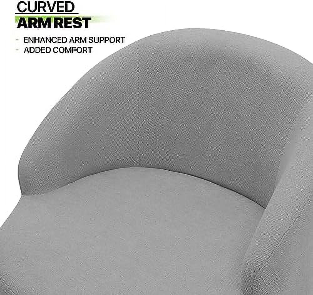 GEROBOOM SpaceSaving Vanity Stool Accent Chair with Wood Legs, Grey Velvet E16539