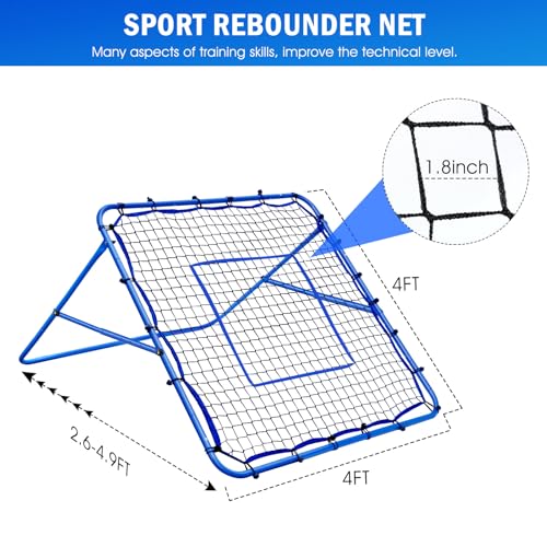 Volleyball Rebounder Net, Adjustable Pitchback Trainer for Backyard F7857