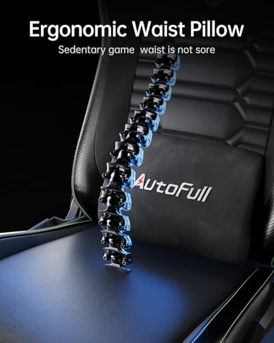 AutoFull C3 Gaming Chair, Ergonomic Racing Style with Lumbar Support, Black R670