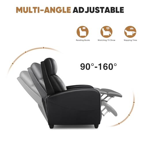 DUMOS Recliner Chair for Adults, Massage, Adjustable, Grey Linen N58266