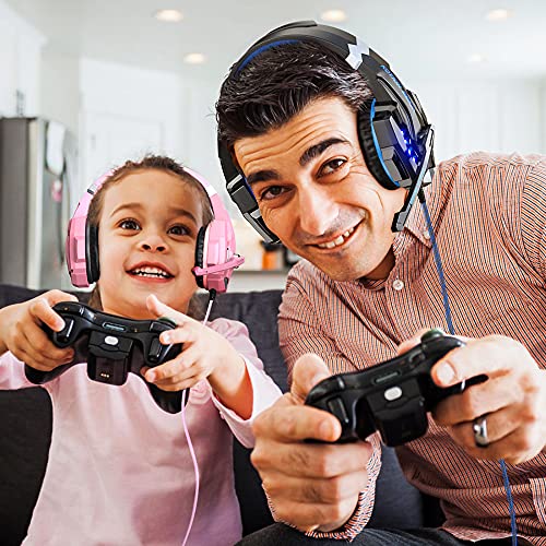 BENGOO G9000 Gaming Headset for PS4, PC, Xbox One, Noise Cancelling Over Ear Headphones with Mic - Pink V4325