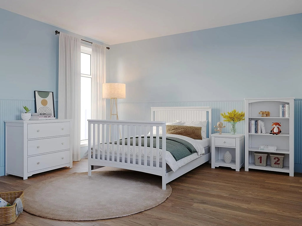 Child Craft Scout 4-in-1 Convertible Crib, Matte White E9812