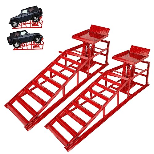 2 Pack Hydraulic Car Ramps 5T Low Profile Vehicle Lift Service Ramps X117