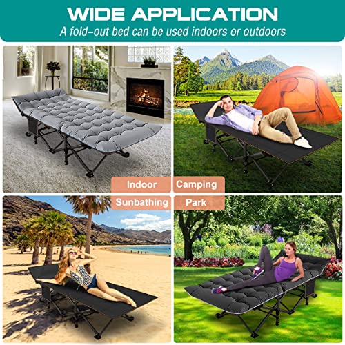 NAIZEA Folding Camping Cot for Adults, Adjustable Reclining Chair N72576