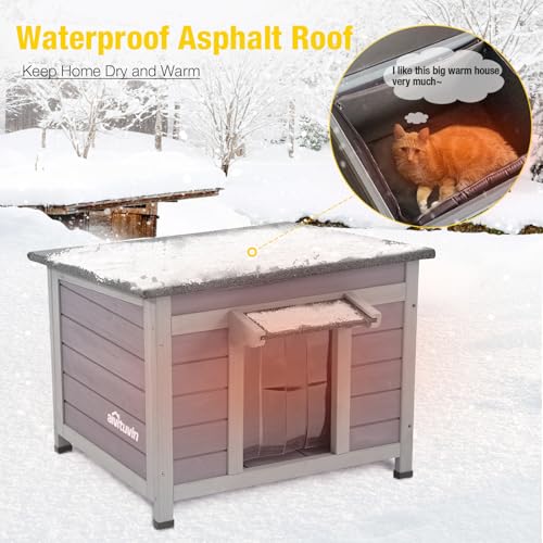 Aivituvin Cat House Outdoor Indoor Insulated Shelter with Escape Door R3178