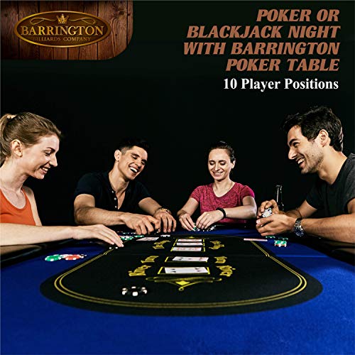 Barrington Folding Poker Table with Padded Rail and Felt Playing Surface D15193