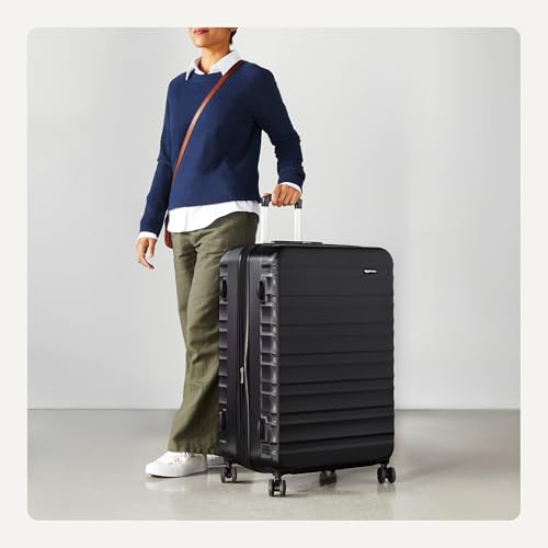 Amazon Basics 21" Hardside Carry-On Luggage with Wheels, Expandable, Black L489