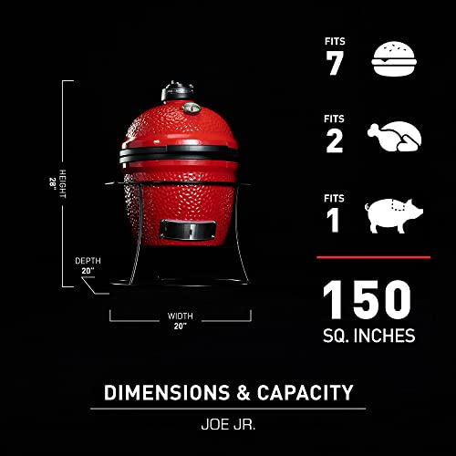 Kamado Joe Joe Jr 13.5-inch Portable Ceramic Charcoal Grill, Red M736033