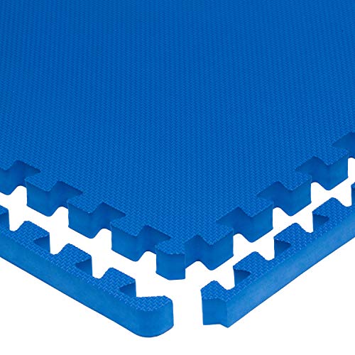 ProsourceFit Extra Thick Puzzle Exercise Mat, EVA Foam Interlocking Tiles, Black, 3/4 inch, 24 Tiles Y76691