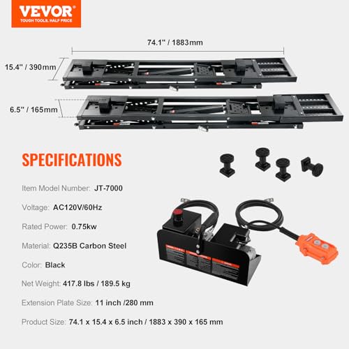 VEVOR Portable Car Lift 7000 LBS Capacity Heavy-Duty Carbon Steel Truck Lift F2851