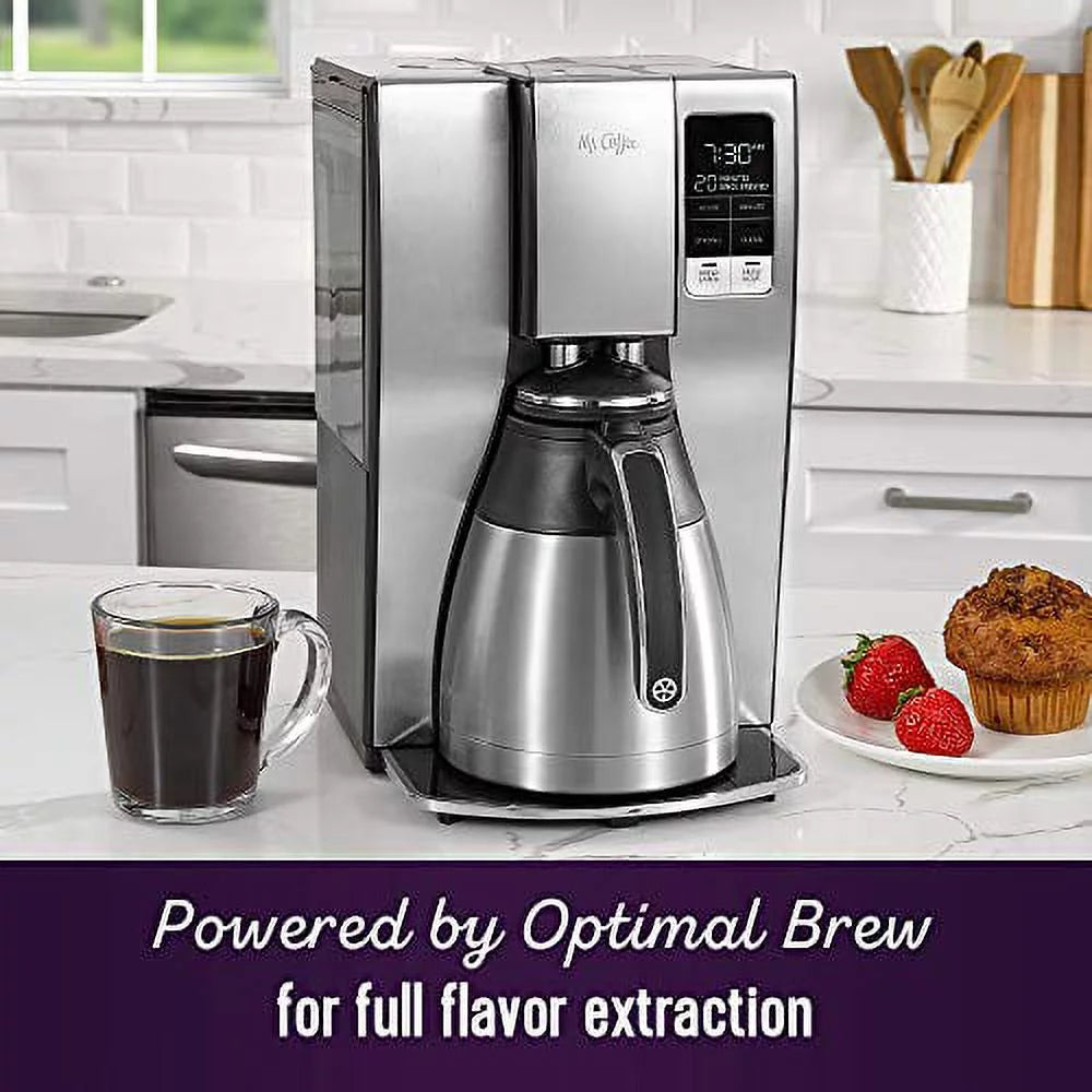 Mr. Coffee 10 Cup Thermal Programmable Coffeemaker, Stainless Steel H70464