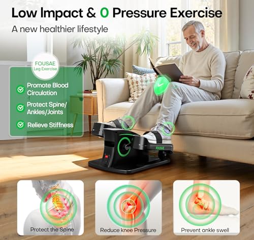 Under Desk Elliptical, 6 Adjustable Resistance & 15 Speeds Leg Exerciser for Seniors L867