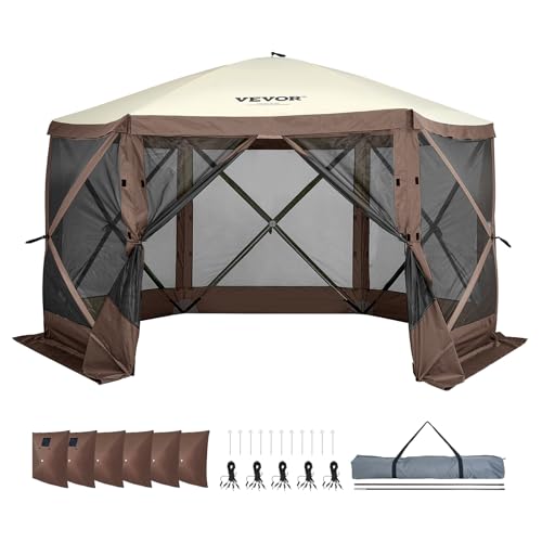 VEVOR Pop Up Gazebo Screen Tent 10x10ft with Mosquito Netting B21209
