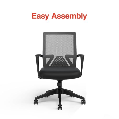 Staples Cartwright Ergonomic Office Desk Chair, Adjustable Mesh, Black N61606