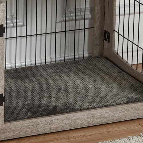 Wooden Dog Crate Furniture with Cushion and 2 Drawers R35157